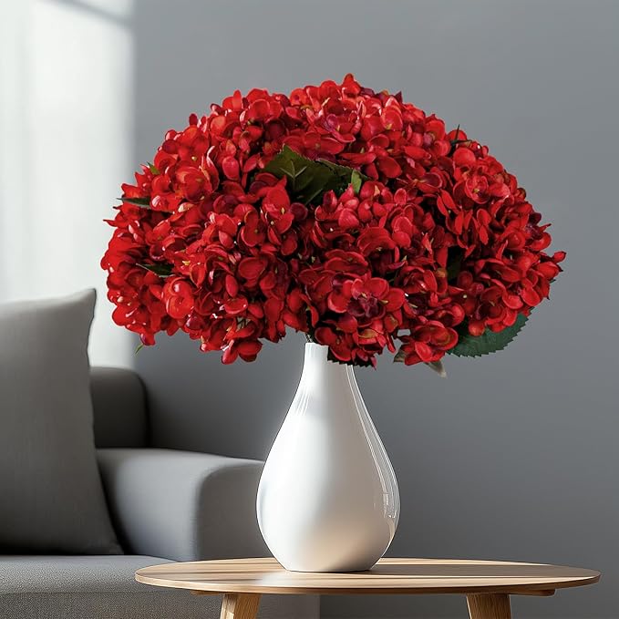 10PCS Faux Hydrangea Flower Hydrangea Artificial Flowers Hydrangea Bouquet Faux Flower Table Centerpieces for Home Wedding Bridal Bouquet Office Party DIY Floral Decor