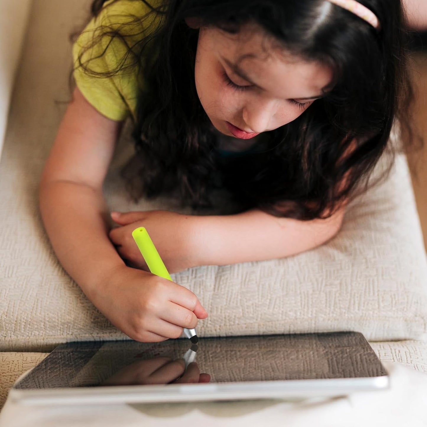 Kid-Friendly Touch Screen Pens, 3 pcs Stylus + 3 pcs Anti-Lost Ropes, Silicone Anti-Slip Tablet Stylus Compatible