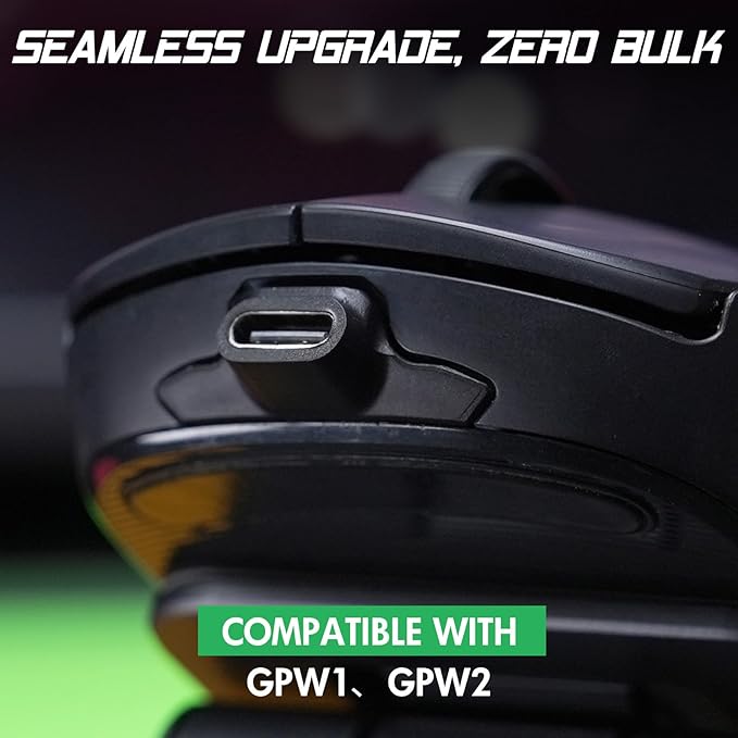 USB-C Adapter Compatible with Logitech GPW1/GPW2 Wireless Gaming Mouse,Micro USB to Type-C Converter | Model-Specific Fit | Support Charge & Data Sync | 3-Second Install | 10K+ Durability
