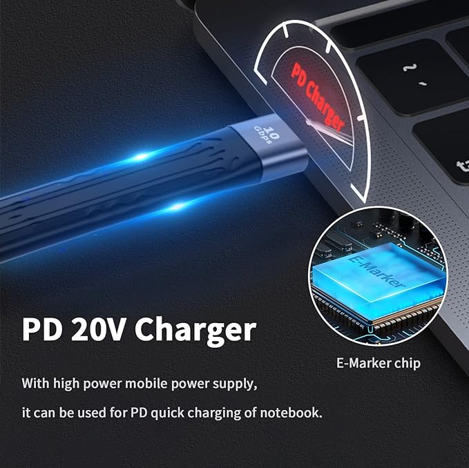 Poyiccot USB C Female to USB A Male Cable, Soft & Flexible Flat Short Type A to Type C Cable Compatible with Galaxy, MacBook, Phone, Laptop