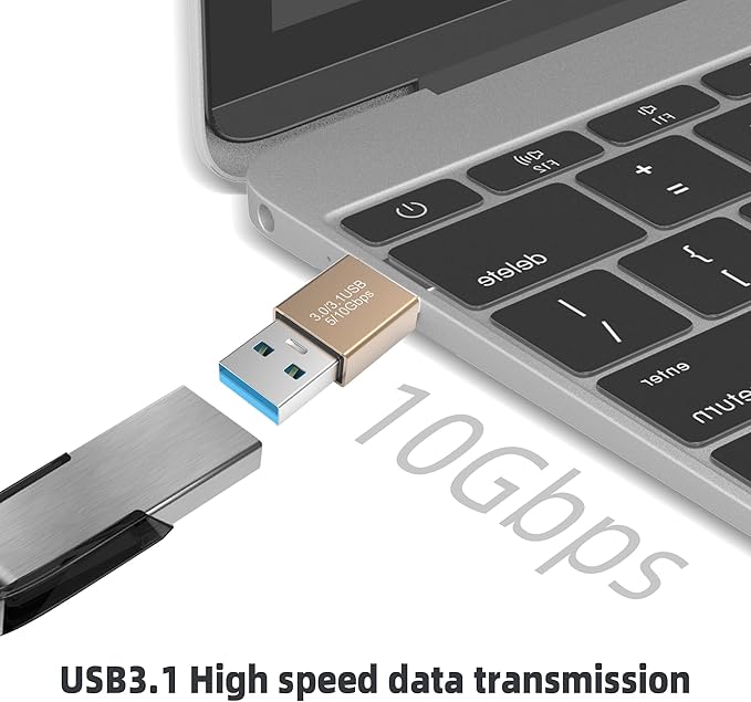 3Pack USB Adapter Male to Male, 10Gbps USB 3.1 Type A to Type A high Speed Extension Connector for Hard Driver, Laptop, DVD Player, USB3.0 Hub, Monitor, Camera, Gold