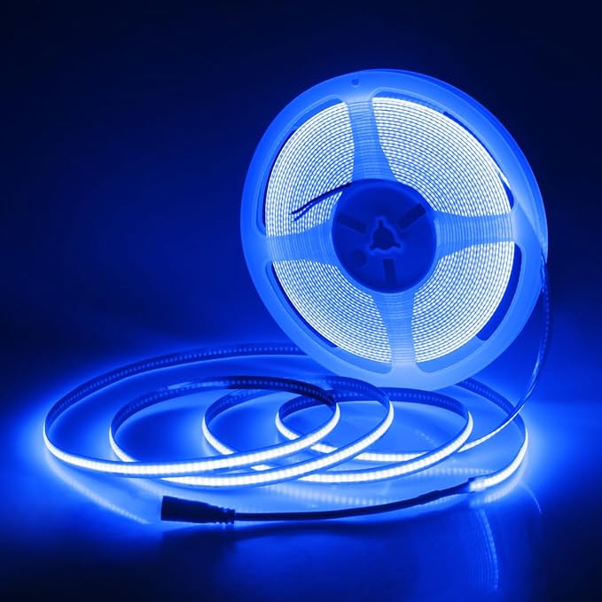 Aclorol 32.8ft Blue Led Strip Lights COB Led Strip Light 24V Flexible LED Tape Light for Bedroom Kitchen Cabinet Closet Other Home Indoor Decor 3200Leds 10M(Power Supply&Dimmer Not Included)