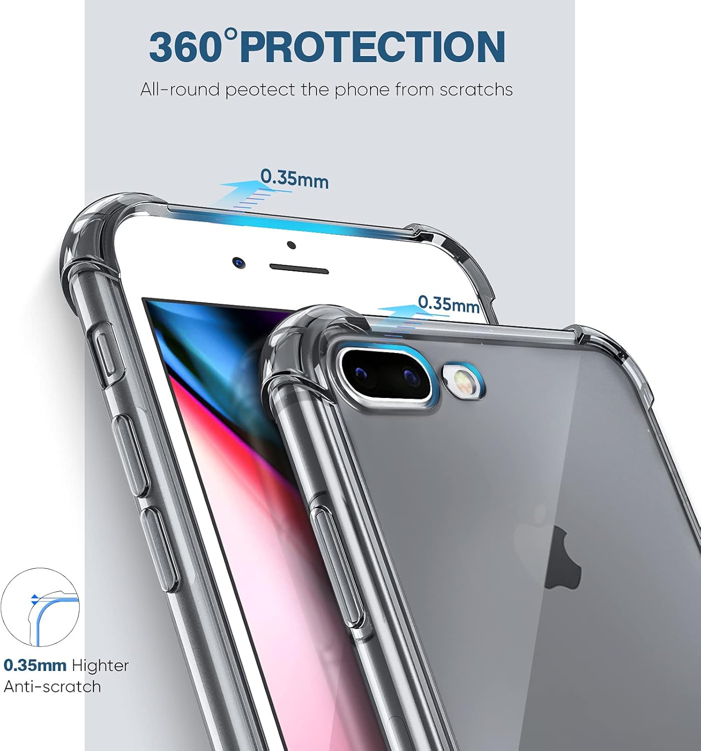 ORIbox Case Compatible with iPhone 7 Plus and 8 Plus, Shockproof Protection with 4 Corners