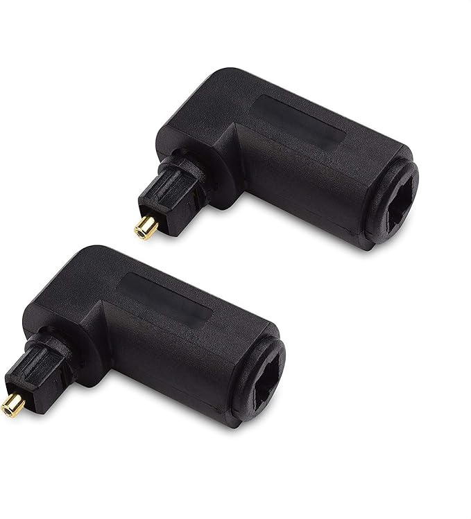 Cable Matters 2-Pack Right Angle Toslink Adapter (Toslink Extension) Male to Female