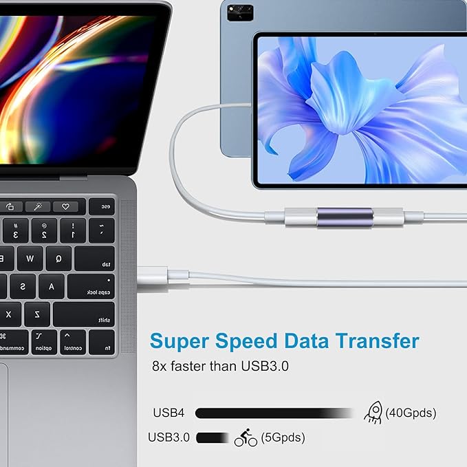 4pcs USB C Female to Female Adapter/Connector, USB Type C Adapter Extender Support 100W, 40Gbps, 8K@60Hz for Steam Deck, MacBook,Thunderbolt ect(F-F Straight)