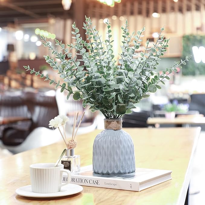 300 Pcs Eucalyptus Stems Faux Greenery Artificial Eucalyptus Leaves Eucalyptus Decor Greenery Stems Faux Greenery Branches for Wedding Centerpiece Flowers Bouquet Farmhouse Home Decor (Dark Green)