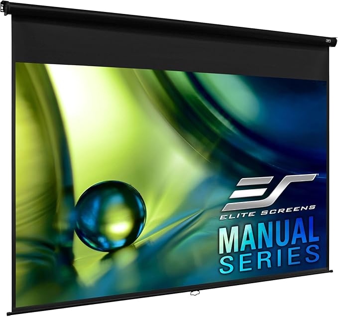 Elite Screens Manual Series, 150-INCH 4:3, Pull Down Manual Projector Screen with AUTO LOCK, Movie Home Theater 8K / 4K Ultra HD 3D Ready, 2-YEAR WARRANTY, M150UWV2