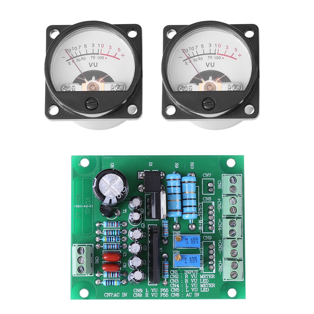 YWBL-WH 2PCS 12-15V/300mA VU Meter Warm Back Light Recording+Audio Level Amp with Driver Board.
