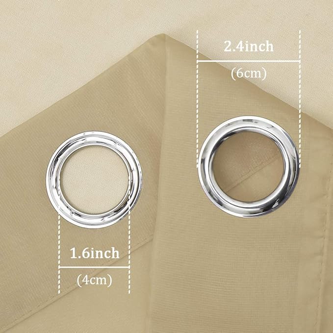 KEQIAOSUOCAI Tan Sheer Voile Window Treatment Grommet Top Curtain Panels for Bedroom and Living Room (54 x 63 inches Long, Set of 2)