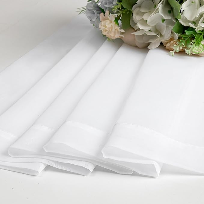Aiyufeng 108 Inch White Sheer Window Curtains for Farmhouse, Rod Pocket Voile Window Treatment Vertical Panels for Study Room/Bedroom/Living Room, White, W59 x L108, 2 Panels