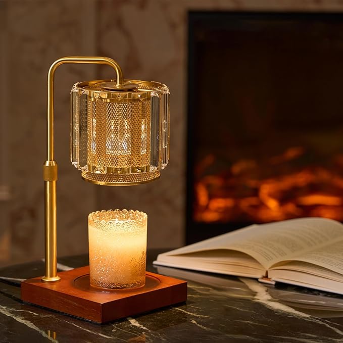 IN HAPPY Candle Warmer Lamp with Timer, Dimmable Candle Warmer for Jar Candles, Height Adjustable Wax Melts Warmer, Birthday Gifts for Women Mom, House Warming Gifts New Home Decor