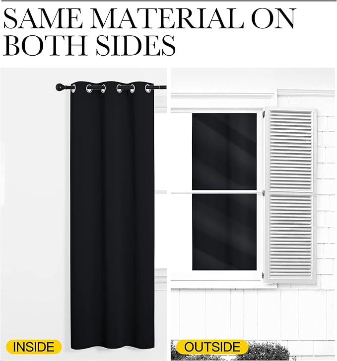 NICETOWN Door Curtain for Doorway Privacy, 144 Inch Length, Room Divider Curtain Cover, Blackout Temporary Insulated Closet Drape for Bedroom Closet (1 Panel, 12ft Tall x 5ft Wide, Black)