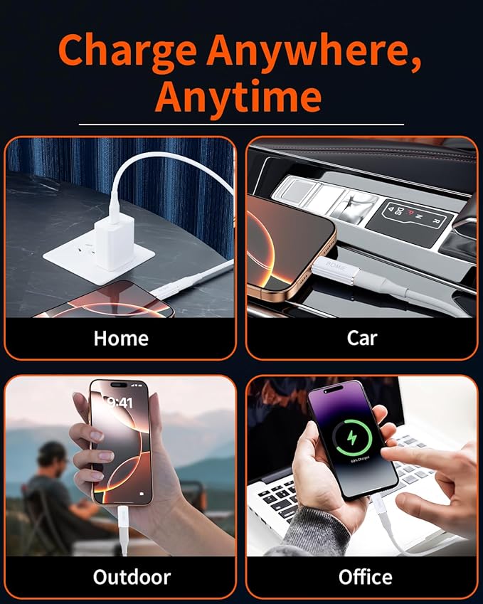 BOMIE Light-ning to USB C Adapter 2 Pack,PD27W/66W Fast Charging 480Mbps Data Transfer,USB C Charger Connector Cable for M-acBook,Phone 15/16/17 Pro Max,Pad pro,G-alaxy,X-Peria,No for Headphone/OTG