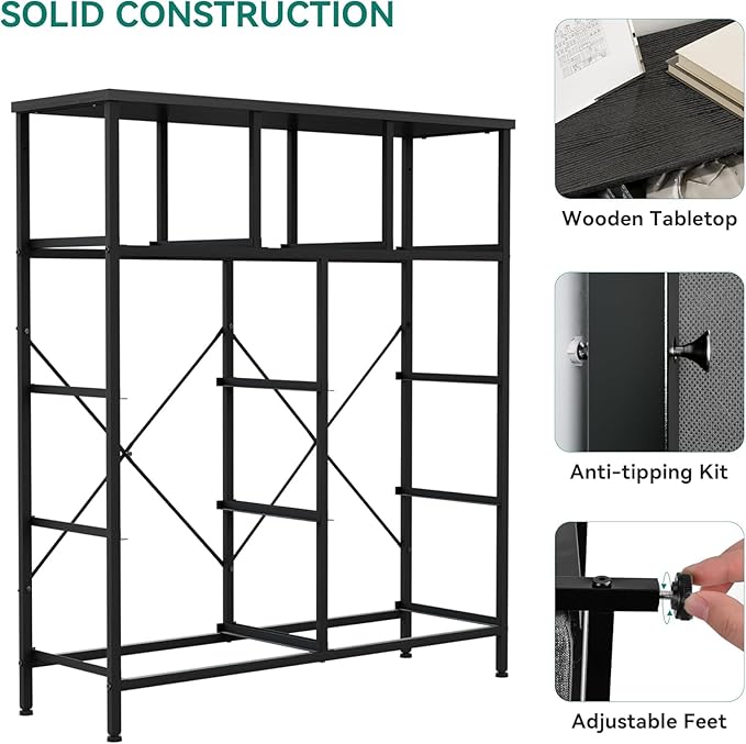 YITAHOME 9 Drawers Fabric Dresser - Storage Tower Organizer Unit for Living Room, Closets - Sturdy Steel Frame, Wooden Top & Easy Pull Fabric Bins