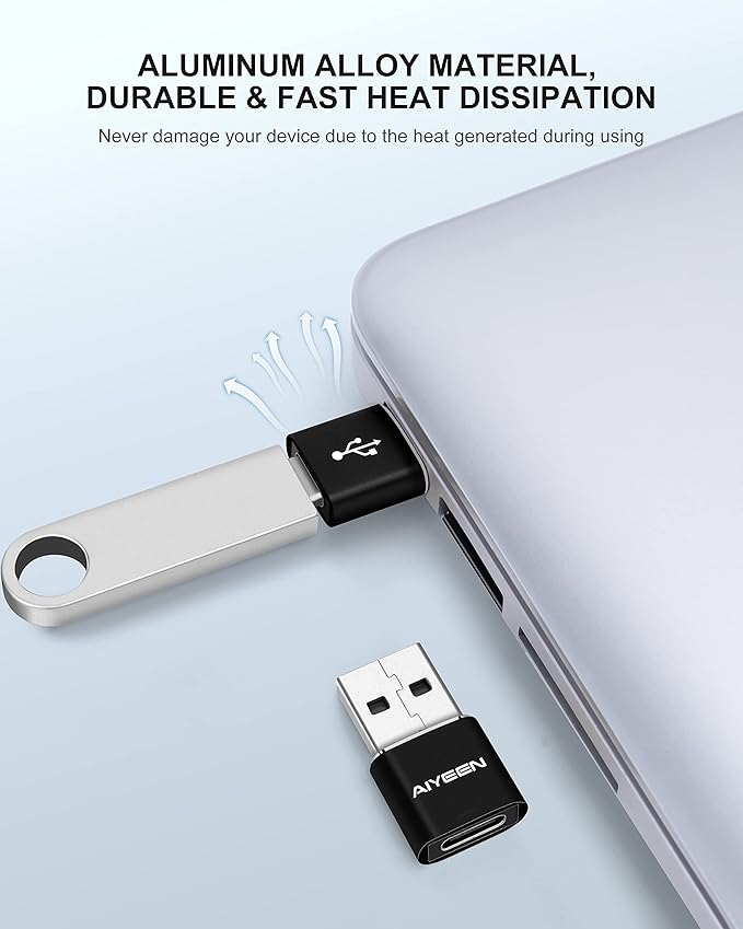 Upgraded USB C Female to USB A Male Adapter,Type C to USB A Charger Cable Converter for Apple iWatch 7 AirPods,MacBook,iPhone 11 12 13 14 Pro Max,iPad mini 6,Samsung Galaxy S20 S21 S22 (3Pack)