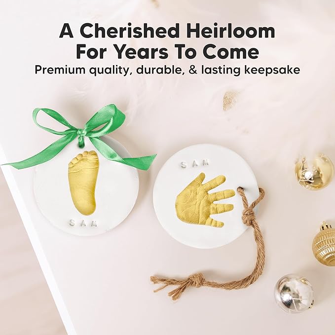 Baby Hand and Footprint Kit Girls, Boys - Personalized Baby Footprint Ornament Kit, Newborn Keepsake Gifts for New Mom, Easy to Use Handprint Makers, Cute Shower Gifts (Candy, Multi-Colored)