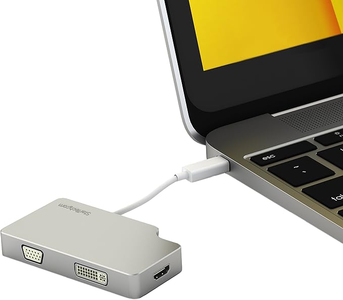 StarTech.com Aluminum Travel A/V Adapter: 3-in-1 Mini DisplayPort to VGA, DVI or HDMI - mDP Adapter - 4K (MDPVGDVHD4K)