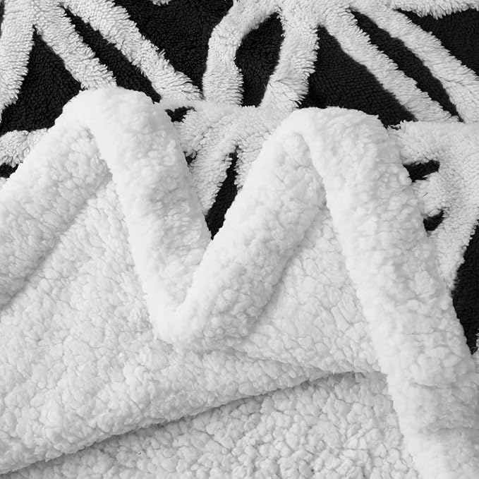 LOMAO Sherpa Fleece Blanket Fuzzy Soft Throw Blanket Dual Sided Blanket for Couch Sofa Bed (Black, 51''x63'')
