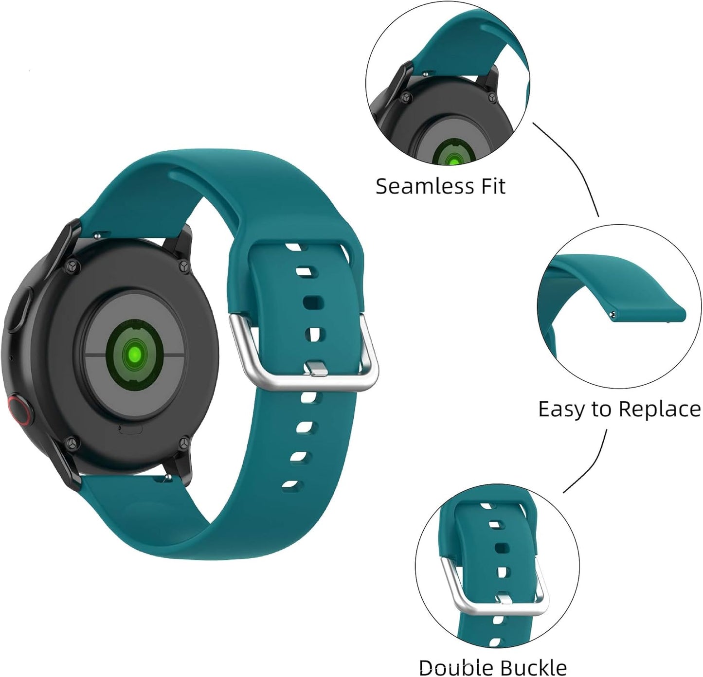 ECSEM Bands Compatible with Letscom ID205L, ID205U, ID205S, ID205G, Umidigi Uwatch 3, 9 Pack Soft Silicone Bands