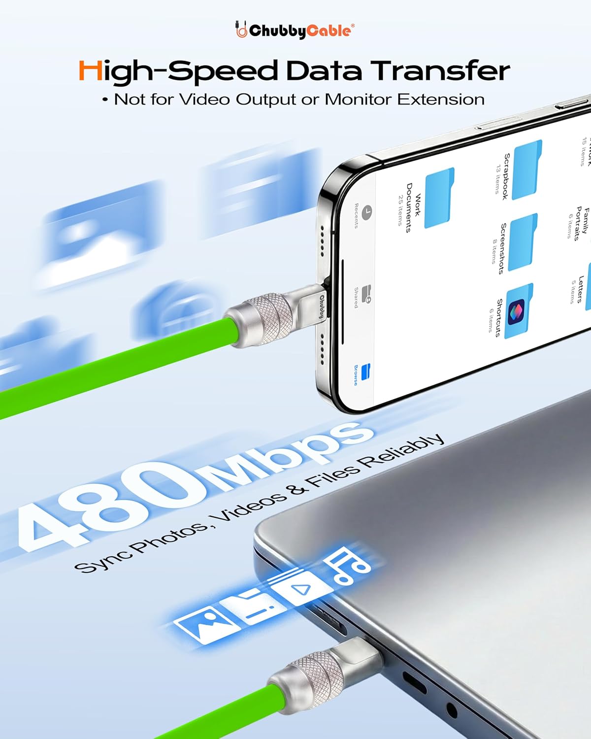 2.0 240W 17-15 6.6FT chubbycable Chubby USB C Fast Charging Cable Silicone Soft Durable USB C Cable Extra Thick Charger