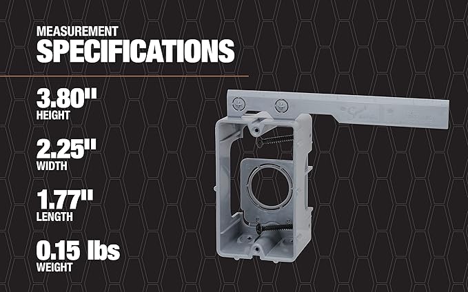 Southwire MSB1G One Gang Device Box with Depth Adjustable, Heavy Duty 42lb