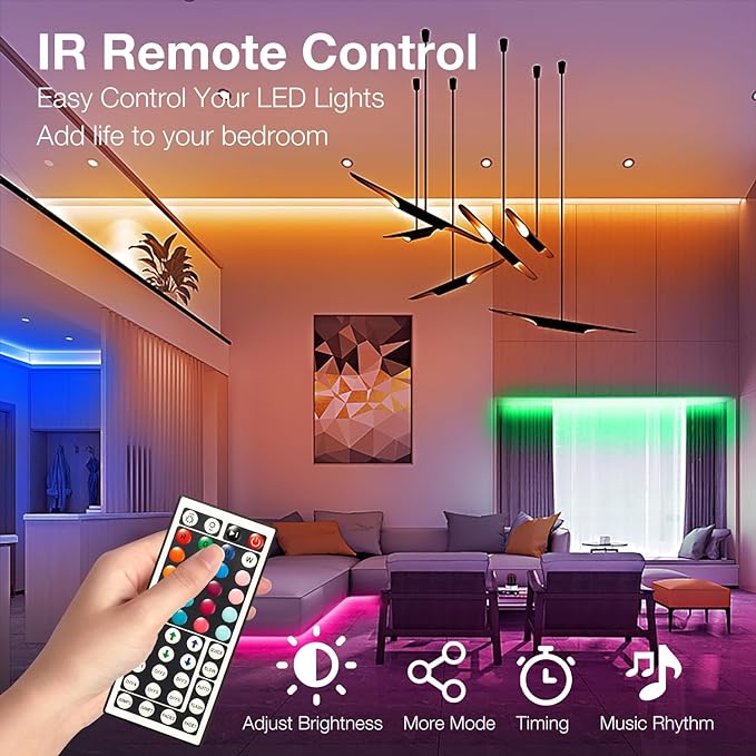 DAYBETTER LED Strip Lights 100ft, Smart Lighting with App Remote Control, RGB LED Lights for Bedroom, Music Sync Color Changing for Room Home Decor Party (1 Roll)