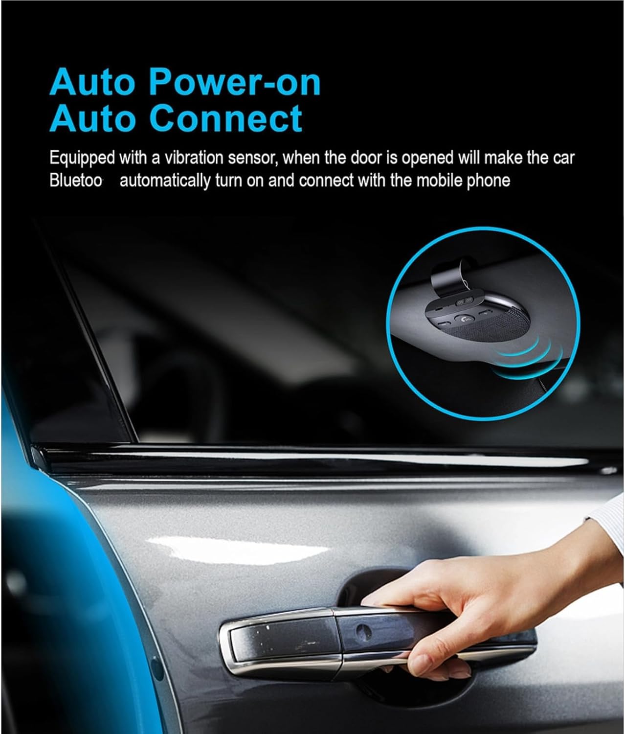 Hands-Free Bluetooth for Cell Phone Car Kit, Bluetooth 5.0 Car Speaker with CVC8.0 Double Noise Reduction Technology,