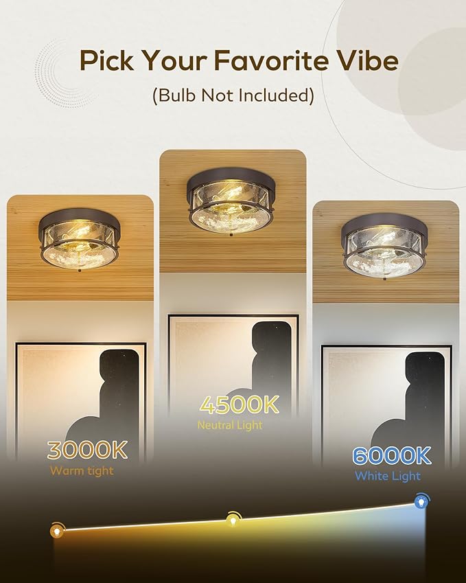 FEMILA Motion Sensor Outdoor Ceiling Light, Oil Rubbed Bronze Flush Mount Light Fixture, Farmhouse Porch Ceiling Lights Outdoor, 12" Kitchen Lighting Fixtures Ceiling Mount, 4FTJ22-F-SE ORB