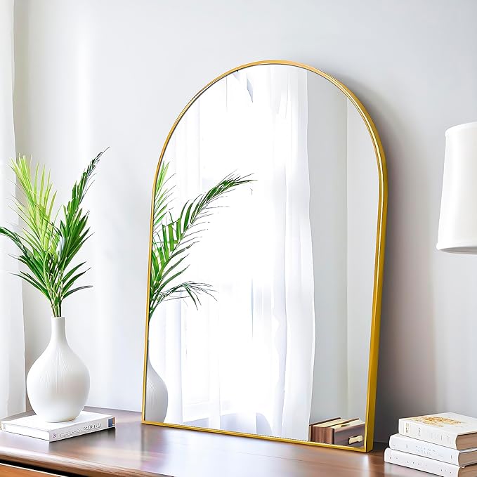 20x30 Arch Mirror Rectangle Wall Mounted Metal Frame Mirrors for Entryway Bedroom Bathroom Living Room 20 30 24x36 inch Black Silver - Gold