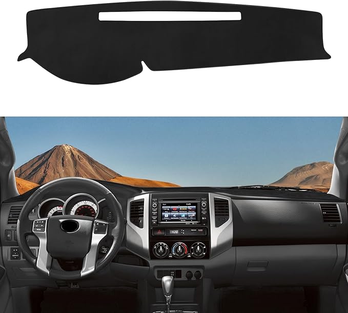 Dashboard Cover Mat Custom Fit for Toyota Tacoma 2005-2015 Dash Cover Nonslip Dash Mat Protector Sunshade No Glare Black