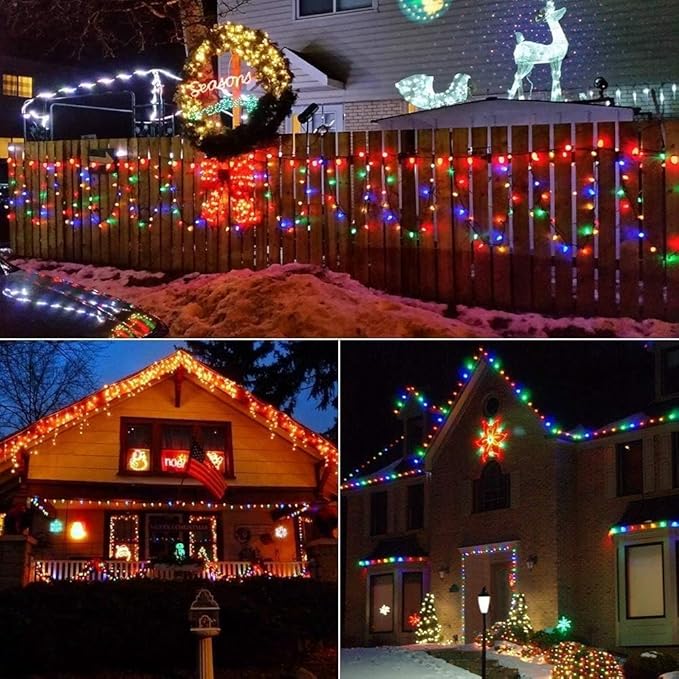 Battery Operated String Lights - 18ft 50 LED C6 String Lights Christmas Lights Battery Powered String Lights for Indoor Outdoor Christmas Tree Wreath Party Decoration, Waterproof, Multicolor