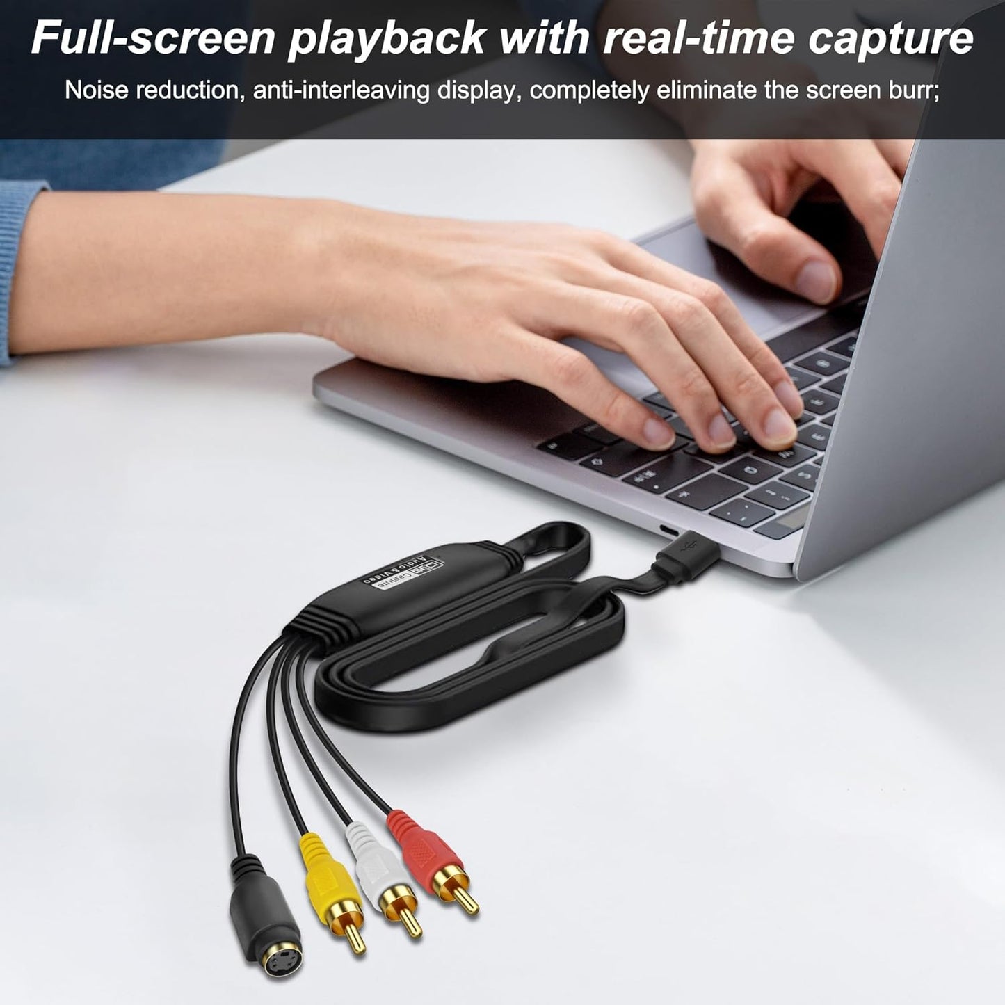 2.0 -1.2M/3.9FT (S-Video+3 XMSJSIY USB Audio Video Capture Card S Video RCA to USB Digital Grabber Recorder CVBS VHS