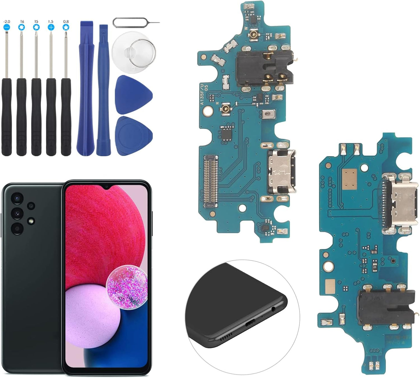 Dock Connector for Samsung Galaxy A13 4G, USB Charging Port Flex Cable Replacement for A135F A315U with Tools