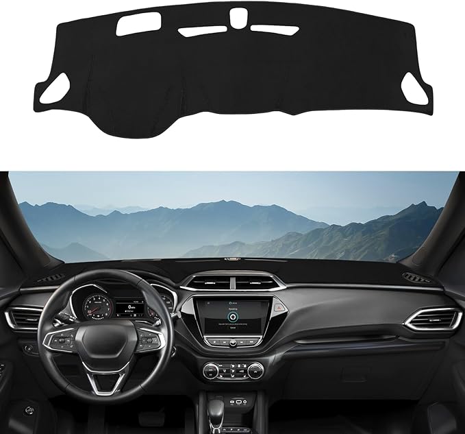 Dashboard Cover Mat Custom Fit for Chevrolet Trailblazer 2021 2022 2023 Accessories with HUD Dash Cover Nonslip Dash Mat Protector Sunshade No Glare Black