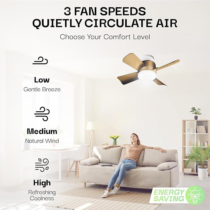 Bell+Howell Socket Breeze Cool Light Deluxe Bronze – Ceiling Fans with LED Lights and Remote Control, Replacement for Lightbulb - Bedroom, Kitchen, Living Room,1000 Lumens / 5000 Kelvins