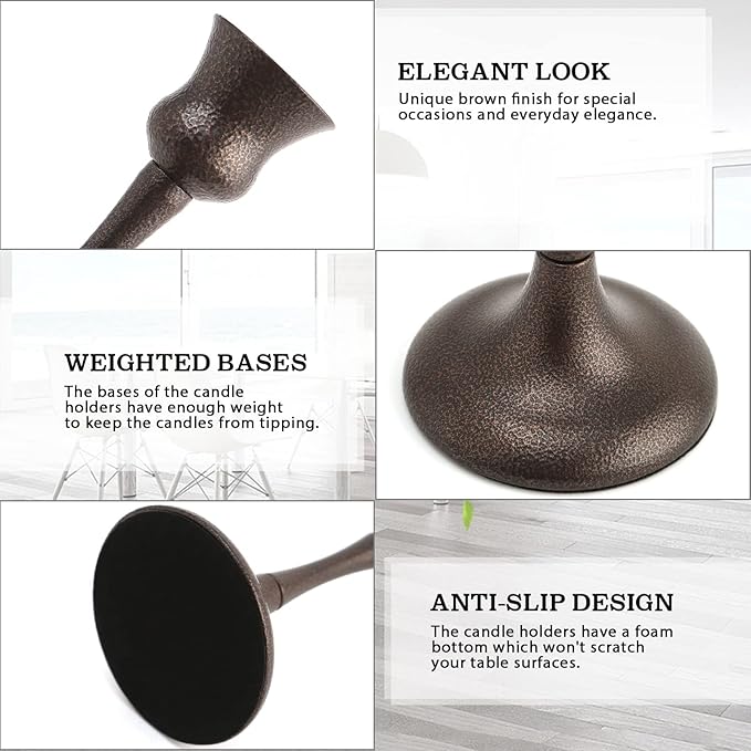 Candle Stick Candle Holder Set of 3 Metal Candlestick Holders Candle Stand Taper Candle Holders for Table Centerpiece Fireplace Mantle Decor, Ideal Gift for Wedding Thanksgiving Christmas Housewarming