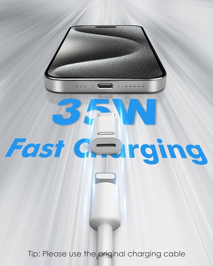 MoKo Lightning Female to USB C Male Adapter(Not for Earphone/Portable Storage Devices/iPencil) for iPhone 17 Air 16 15 Pro Max Plus, Galaxy, iPad - 2 Pack USB-C to Lightning Adapter ONLY for Charging