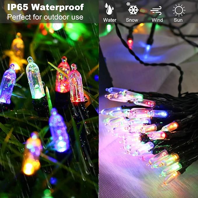 Christmas Lights, Battery Operated String Lights 18ft 50 LED Mini String Lights, Waterproof Lights with Remote Timer 8 Modes, Indoor Outdoor Garden Party Wedding Xmas Tree Decoration,Multicolor