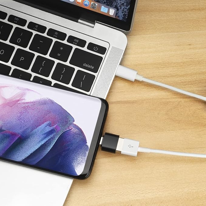 USB C to USB Adapter (Pack of 2), USB C OTG Adapter, Type C to USB-A Converter, Compatible with iPhone 17/16/15, Galaxy S25/S24/S23, iPad, MacBook and More, Black and Silver
