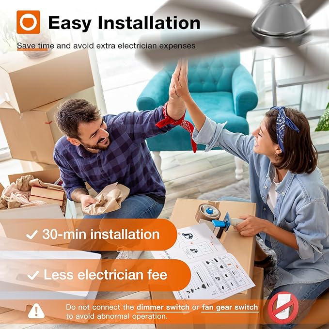 addlon Ceiling Fans with Lights, 42 Inch Low Profile Ceiling Fan with Light And Remote Control, Flush Mount, Reversible, 3CCT, Dimmable, Quiet, Nickel Small Ceiling Fan for Bedroom Indoor/Outdoor Use