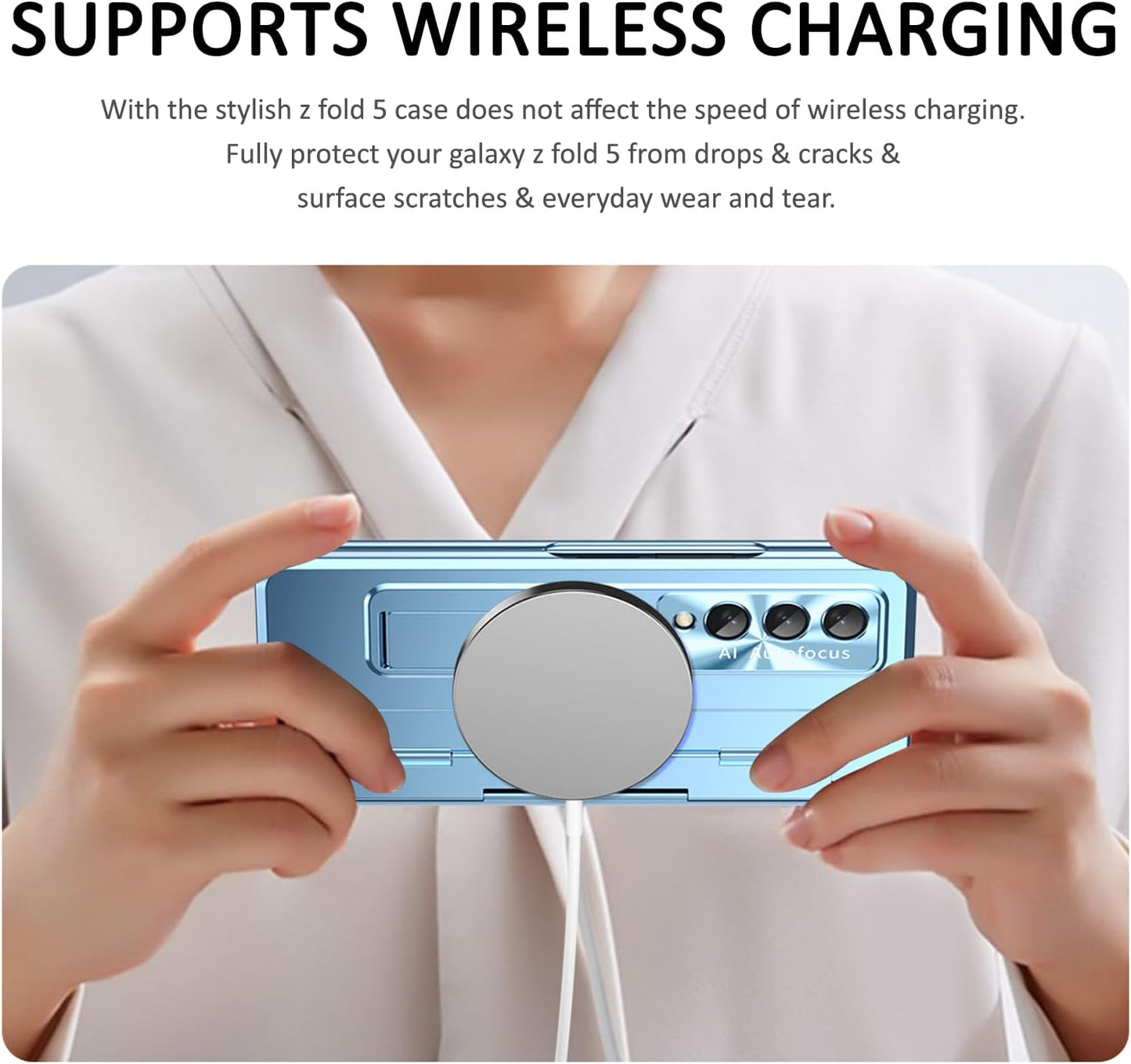 Miimall Compatible Samsung Galaxy Z Fold 5 Case, with Upgraded Hinge Protection + Camera Lens Film + Front Screen