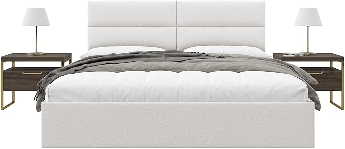 Vänt Upholstered Wall Panels - King/Cal King Size Wall Mounted Headboards - Boucle Ivory - Twin/King - Set of 4 Panels (Each Individual Panel 39"x11.5")
