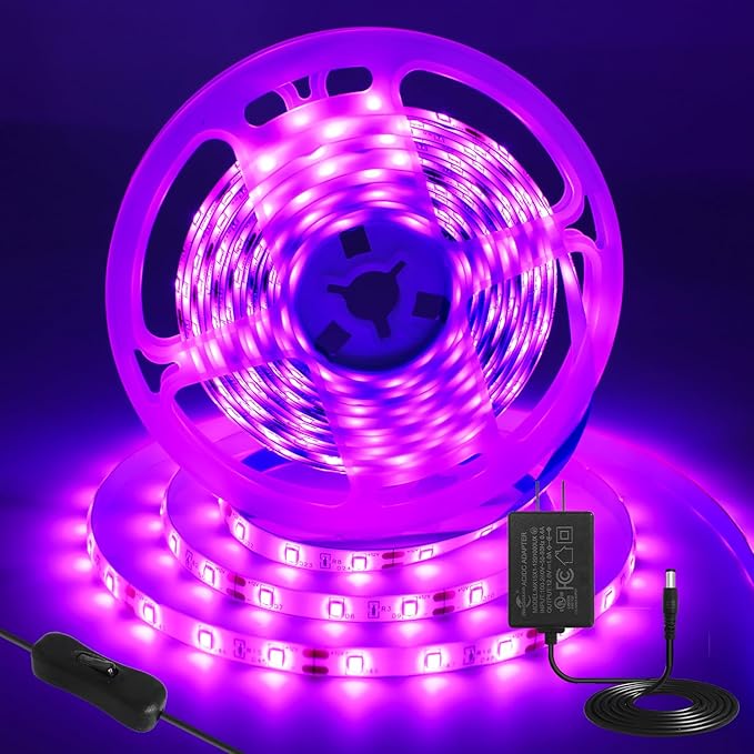 iNextStation Pink LED Strip Light, 16.4ft 5M 2835 SMD 300 LEDs 12V Flexible Cuttable LED Tape Light for Bedroom Kitchen Cabinet Wardrobe TV (Power Adapter Included)