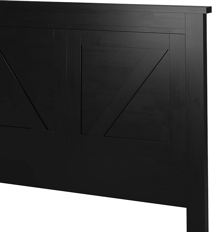 Glenwillow Home Farmhouse Style Wood Panel Headboard in Black - Twin Size