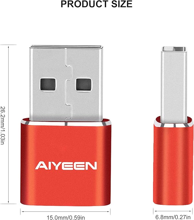 Upgraded USB C Female to USB A Male Adapter,Type C to USB A Charger Cable Converter for Apple iWatch 7 AirPods,MacBook,iPhone 11 12 13 14 Pro Max,iPad mini 6,Samsung Galaxy S20 S21 S22 (3Pack)