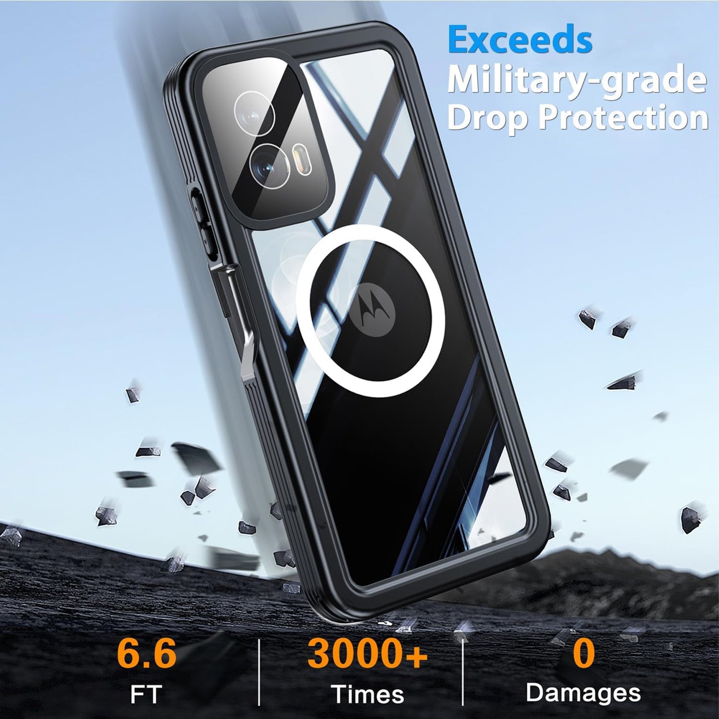 for Moto G Power 5G 2024 Case, Waterproof with Built-in Screen Protector [IP68 Underwater] Anti-Scratched Rugged Case