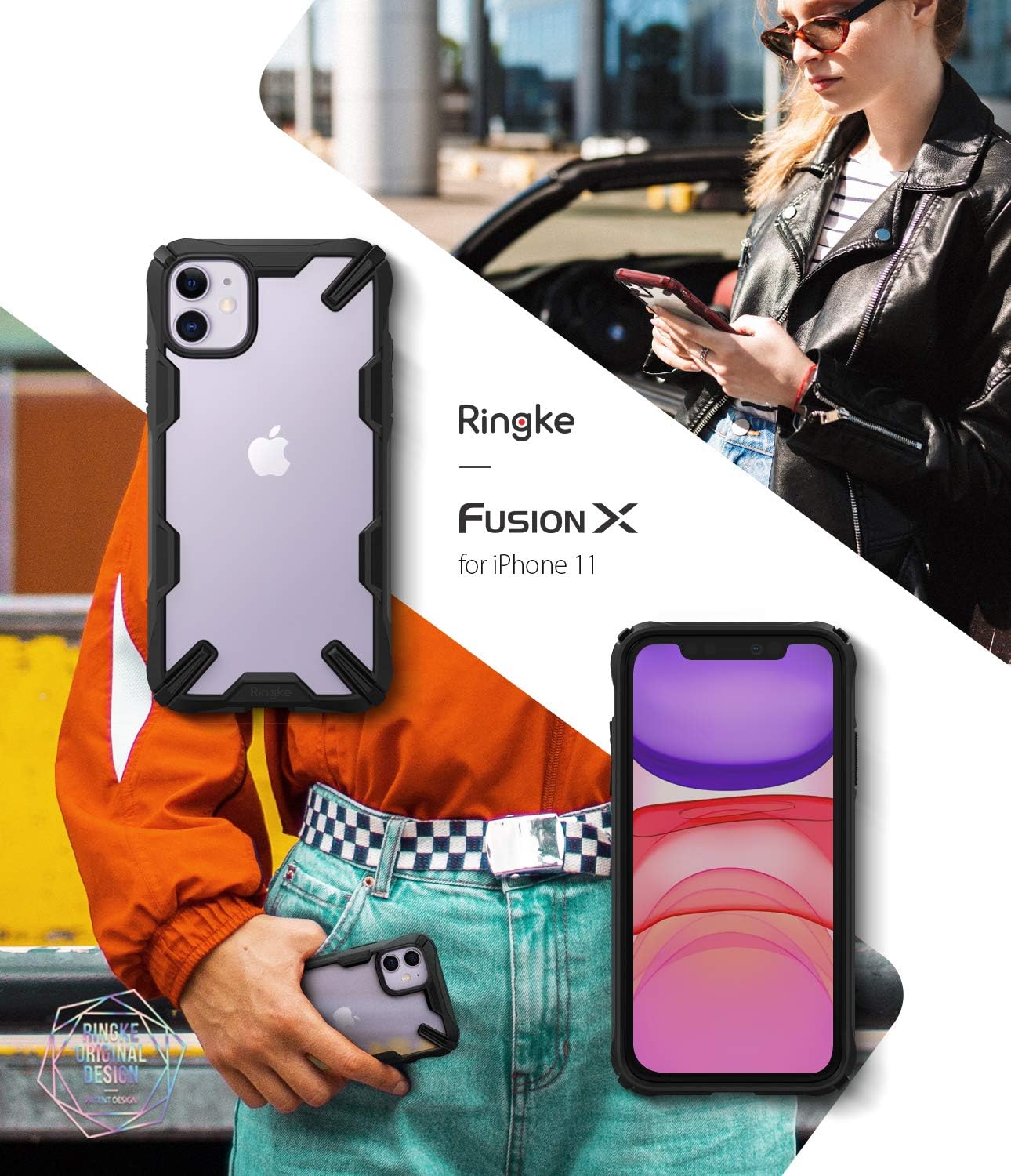 Ringke Fusion-X Compatible iPhone 11 Case, Edge Protection Design, Scrape Resistant Case Cover, Black