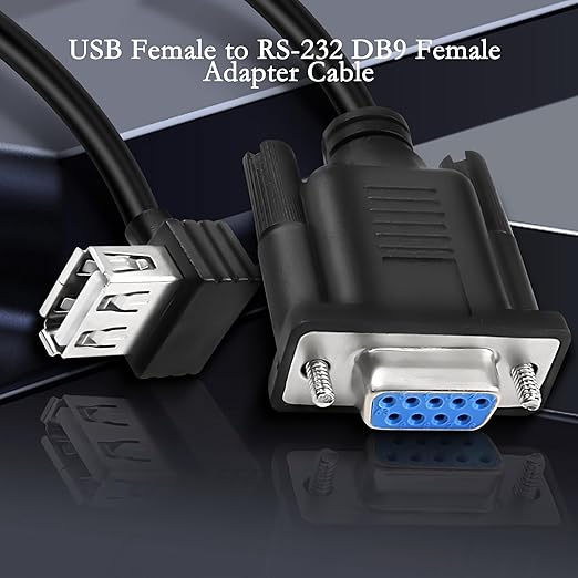 MEIRIYFA USB Female to RS-232 DB9 Female Adapter Cable,USB 2.0 to Serial RS232 DB9(9-pin) Converter Cable for Cashier Register, Modem, Scanner, Digital Cameras - 30cm
