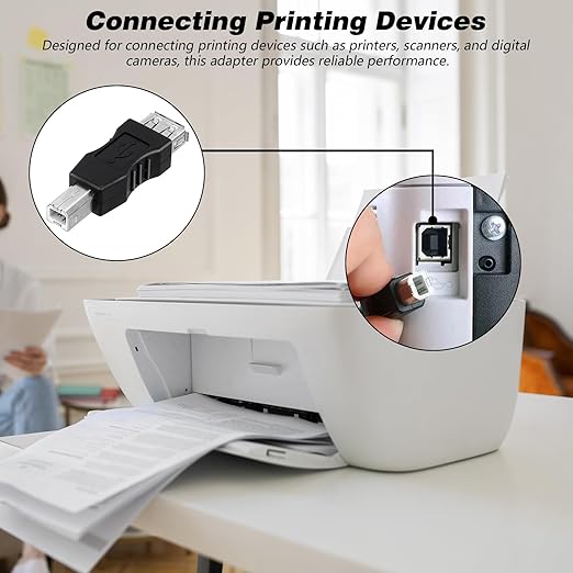2 Pcs 2.0 A Female to USB B Male Printer Converter - USB A to B Adapter - AF/BM Adapter