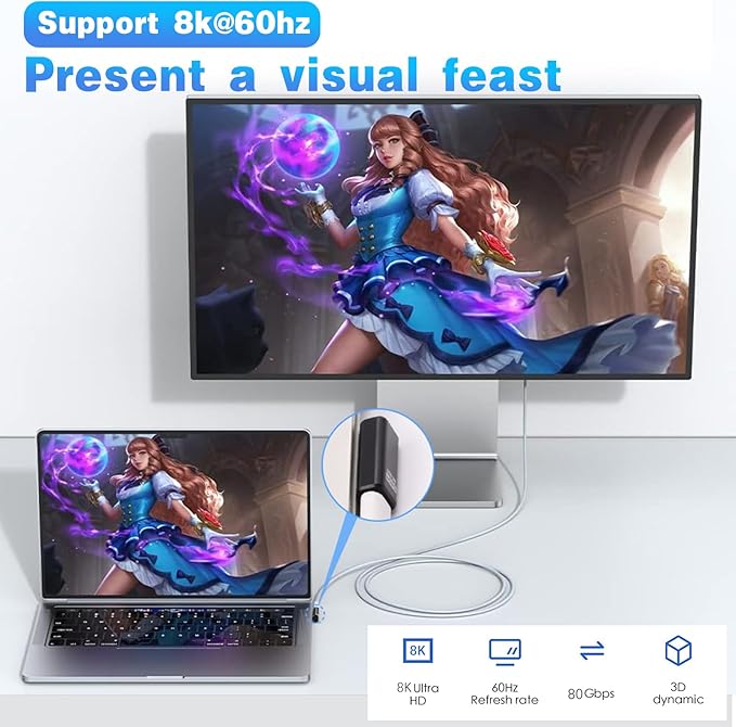Duttek 80Gbps USB C 90 Degree Adapter, 240W PD Right Angle USB C Male to Female Adapter Support 8K@60Hz, 90 Degree Type C Extension Converter for Thunderbolt 5/4, iPhone 16, Steam Deck, 3 Pack